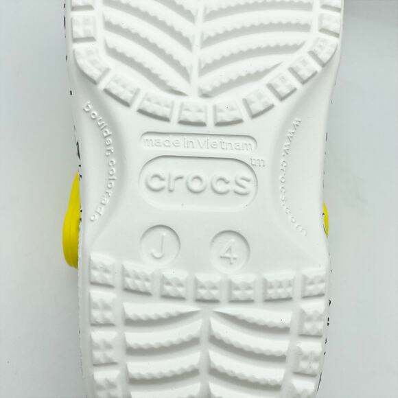 Crocs Kids Smiley World Clog US Juniors 4 EU 36-37 White Yellow NWOB - Picture 12 of 12